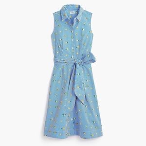 J. Crew blue & white striped dress with lemons NWT